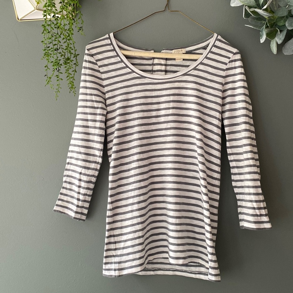 JCrew Small 3/4 sleeve striped shirt